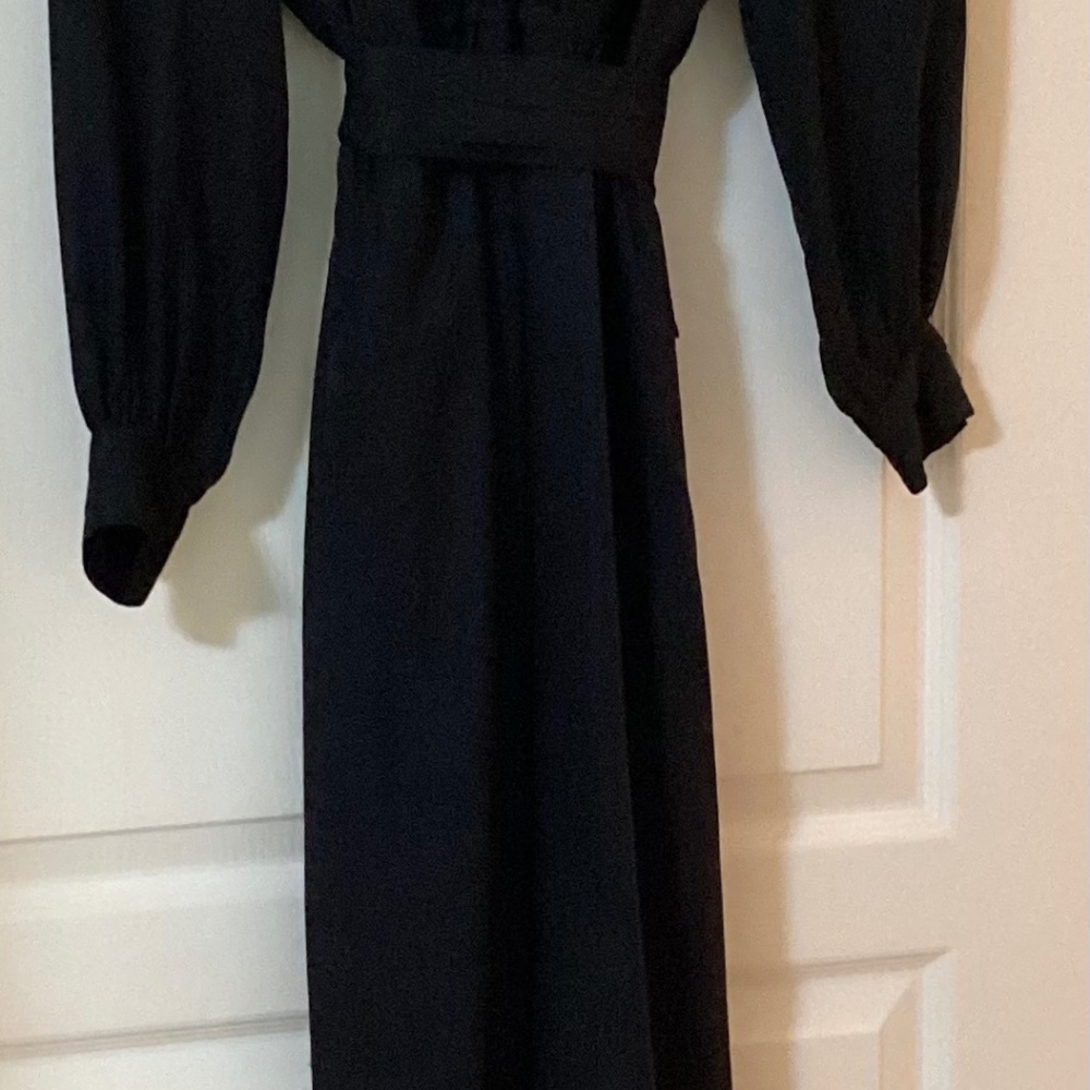 Custom-Handmade Black-on-Black Silk Dress